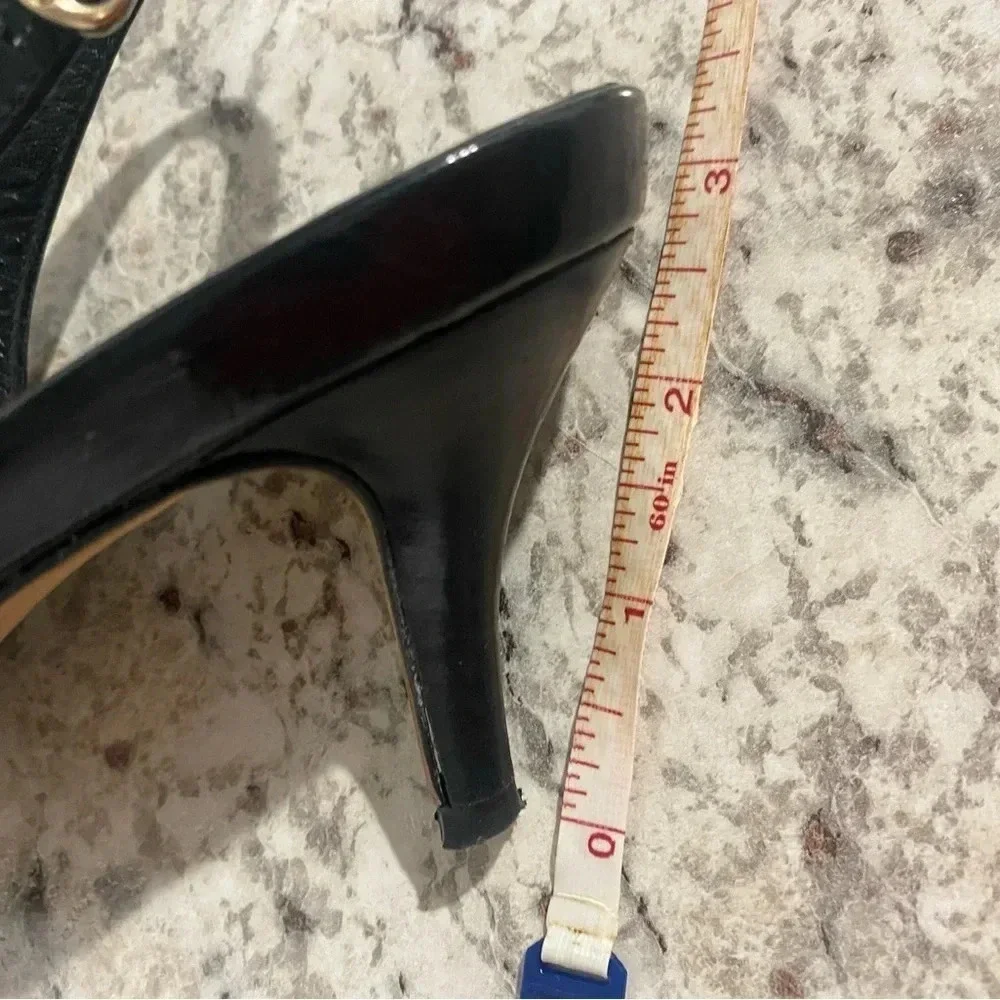 Cole Haan NikeAir Womens Shoes Black Patent Leather Slingback Heels size 7.5